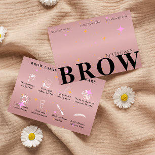 Rose Gold After Care Brow Instruction Business Card