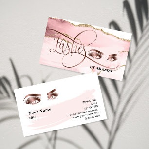 Rose Gold Agate Makeup Eyebrow Eyes Lashes Business Card