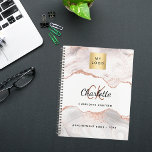 Rose gold agate monogram logo business 2025 planner<br><div class="desc">This agenda is for the professional who likes to keep their schedule organised, but also wants a beautiful space to keep all of their important information. This planner offers space for you to jot down important dates and appointments throughout the week. The cover features a rose gold and white agate...</div>