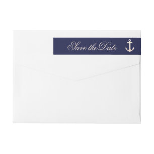 Rose Gold Anchor RSVP Wraparound Label