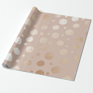 Rose gold and beige dots pattern wrapping paper