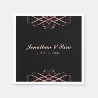 Rose Gold and Black, Elegant Personalised Wedding