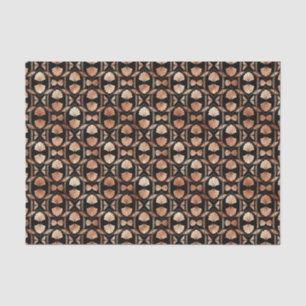 Rose Gold and Black Floral Art Deco Pattern Tissue Paper
