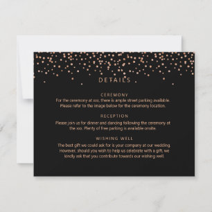 Rose gold and Black Glitter Detail Enclosure Card