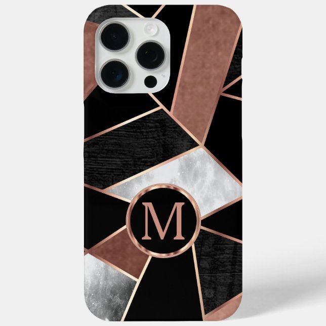Rose Gold and Black In Geometric Pattern Case-Mate iPhone Case (Back)