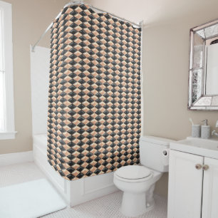 Rose Gold And Black Pattern Shower Curtain