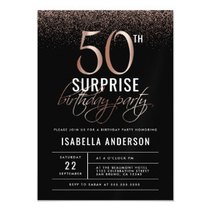 50Th Birthday Party Black And White Invitations Magnetic 10