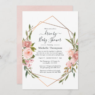 Rose Gold and Blush Pink Drive By Shower Invitation