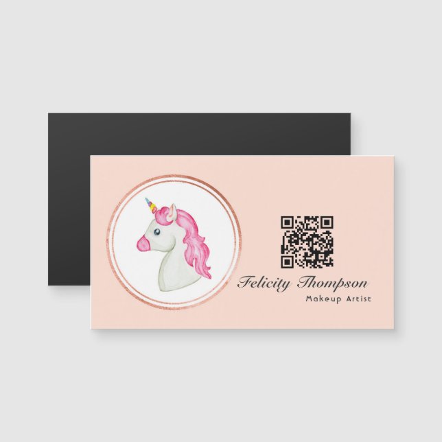 Rose Gold and Blush Pink Hair Stylist QR Code (Front/Back)