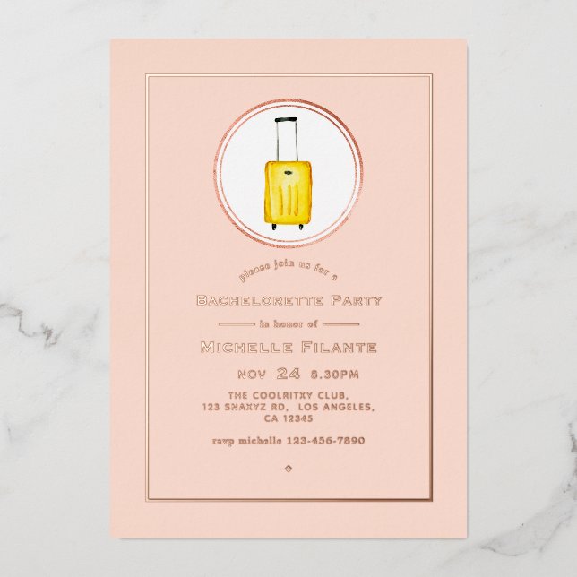 Rose Gold and Blush Pink Travel Bachelorette Party (Front)