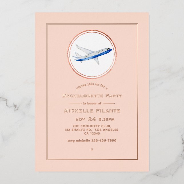 Rose Gold and Blush Pink Travel Bachelorette Party (Front)