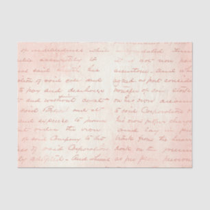 Rose Gold and Blush Pink Vintage Calligraphy Tissue Paper