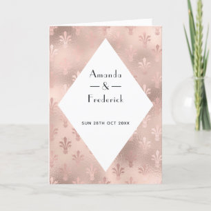 Rose Gold and Blush Vintage Wedding Program