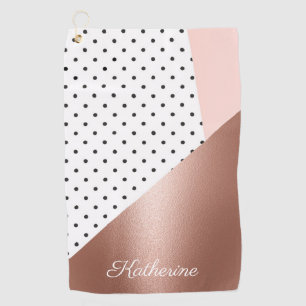 Rose Gold and Dots Golf Towel