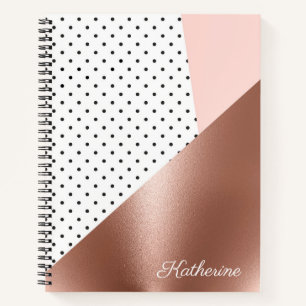 Rose Gold and Dots Notebook