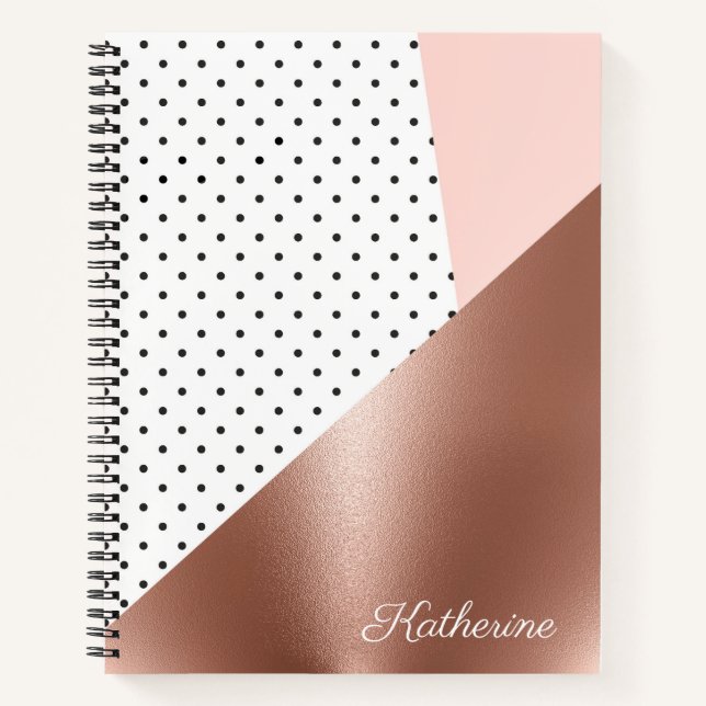 Rose Gold and Dots Notebook (Front)