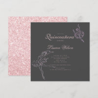 Rose Gold and glitter Ballet Quinceanera