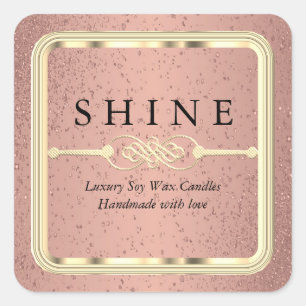 Rose Gold and Gold Labels Square