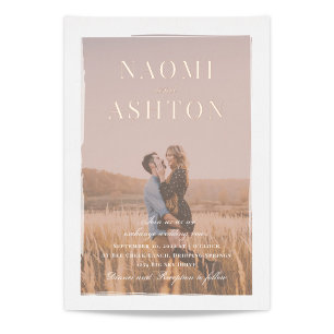 Rose Gold and Photo Wedding Foil Invitations