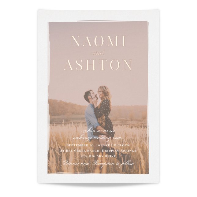 Rose Gold and Photo Wedding Foil Invitations (Creator Uploaded)