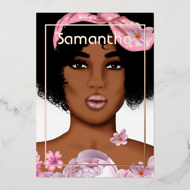 Rose Gold and Pink Afro Birthday Party (Front)