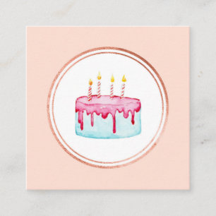 Rose Gold and Pink Event Planner Social Media Icon Square Business Card