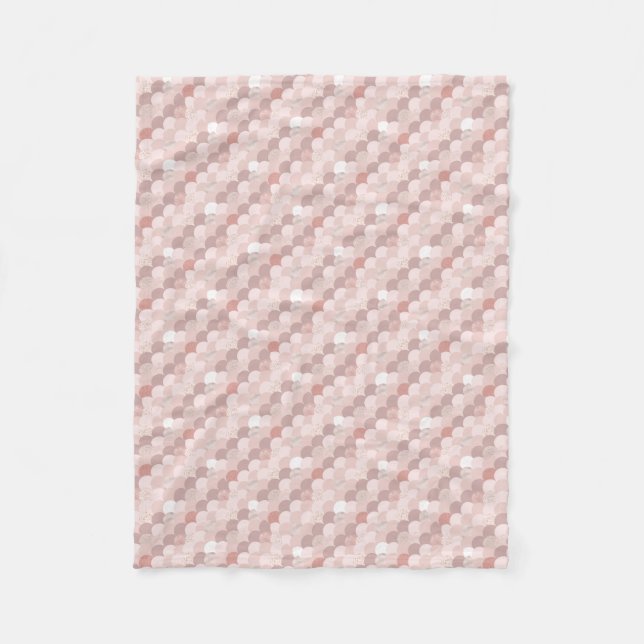 Rose Gold and Pink Pattern Fleece Blanket (Front)