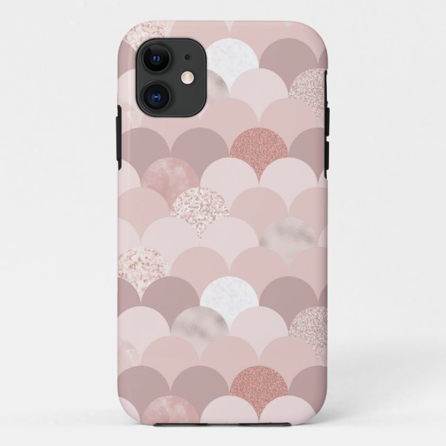 Rose Gold and Pink Tiles Case-Mate iPhone Case (Back)
