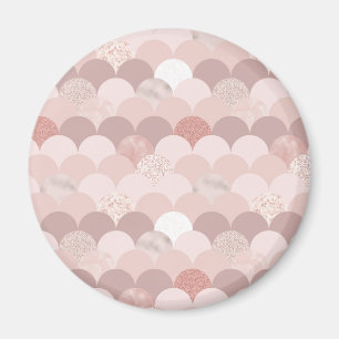 Rose Gold and Pink Tiles Magnet