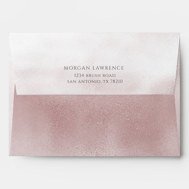 Rose Gold and Purple Marble  Pre-addressed Envelope (Back (Top Flap))