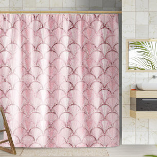 Rose Gold Art Deco Luxury Pattern Shower Curtain