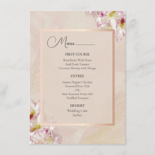 Rose Gold Azalea Wedding Menu