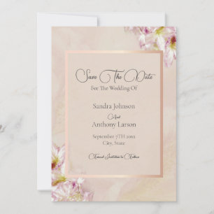 Rose Gold Azalea Wedding Save The Date