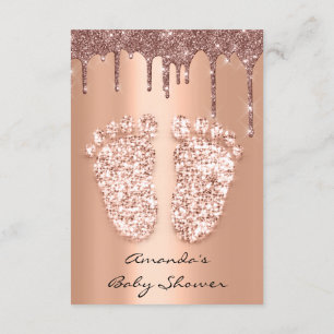 Rose Gold  Baby Girl Boy Shower Feet Drips Invitation