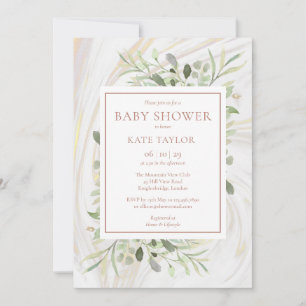 Rose Gold Baby Girl Shower   Sprinkle Invitation