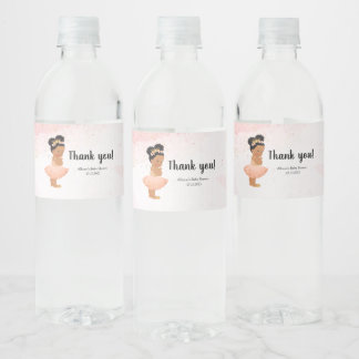 Rose gold baby princess  water bottle label