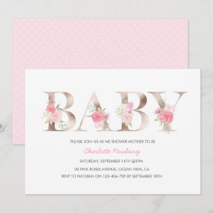 Rose gold Baby Shower Invitation
