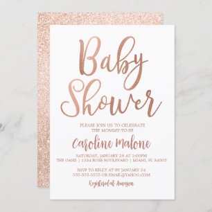 Rose Gold Baby Shower Invitation