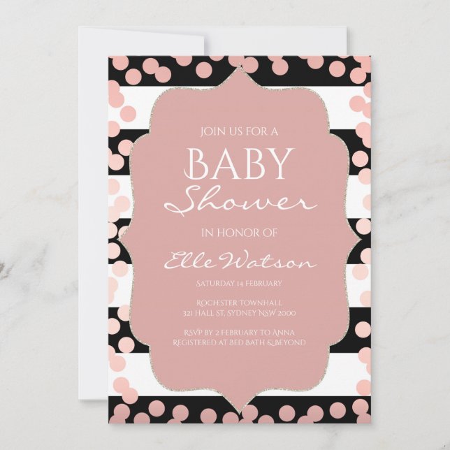 Rose Gold Baby Shower Invitation (Front)