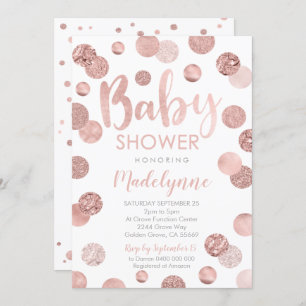 Rose Gold Baby Shower invitation Confetti Girl