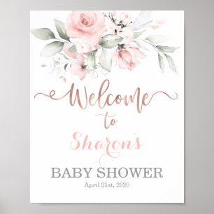 Rose gold Baby Shower welcome sign