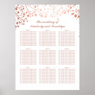 Rose Gold Baby's Breath Wedding Seating Chart
