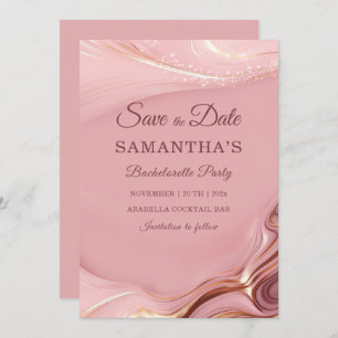 Rose Gold Bachelorette Party Save the Date Ideas Invitation