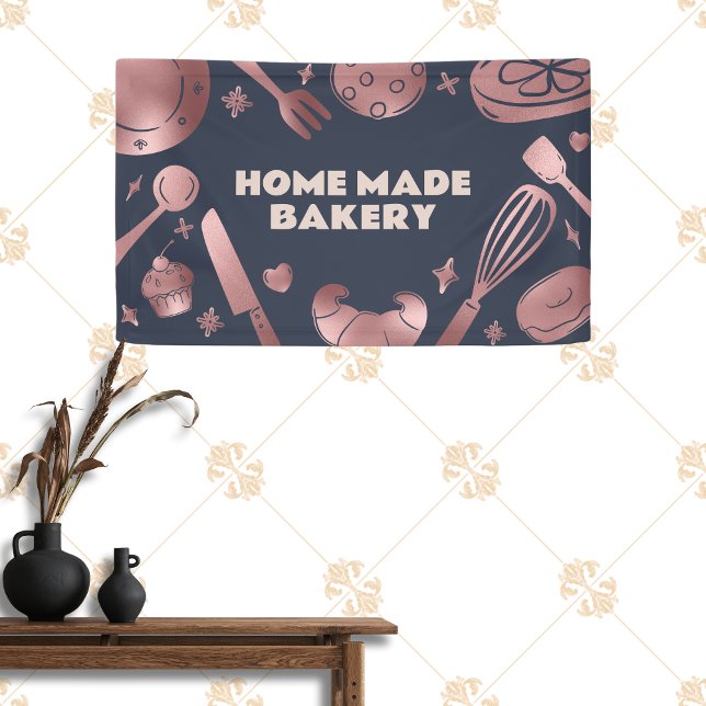 Rose Gold Baking Utensils Bakery  Banner (Creator Uploaded)