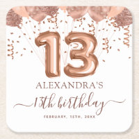 Rose Gold Balloons 13th Birthday Party