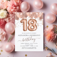 Rose Gold Balloons 18th Birthday Party Confetti