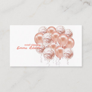 Rose Gold Balloons Modern Business card