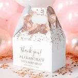 Rose Gold Balloons Thank You 18th Birthday Party  Favour Box<br><div class="desc">Extend your gratitude with a touch of humour and style using our Rose Gold Blush Pink Balloons Confetti Birthday Party Thank You Favour Boxes. These boxes are more than just party essentials; they're here to ensure your thank yous are as unforgettable as your milestone celebration. The elegant blush pink and...</div>