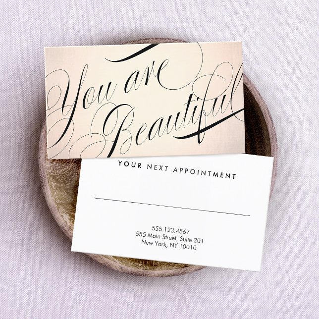 Rose Gold Beauty Salon Appointment Card (Creator Uploaded)