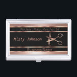 Rose Gold Beauty Salon Design Business Card Case<br><div class="desc">Professional Business Card Holders in a Rose Gold Design ready for you to personalise. Matching business cards are available. 📌If you need further customisation, please click the "Click to Customise further" or "Customise or Edit Design" button and use our design tool to resize, rotate, change text colour, add text and...</div>